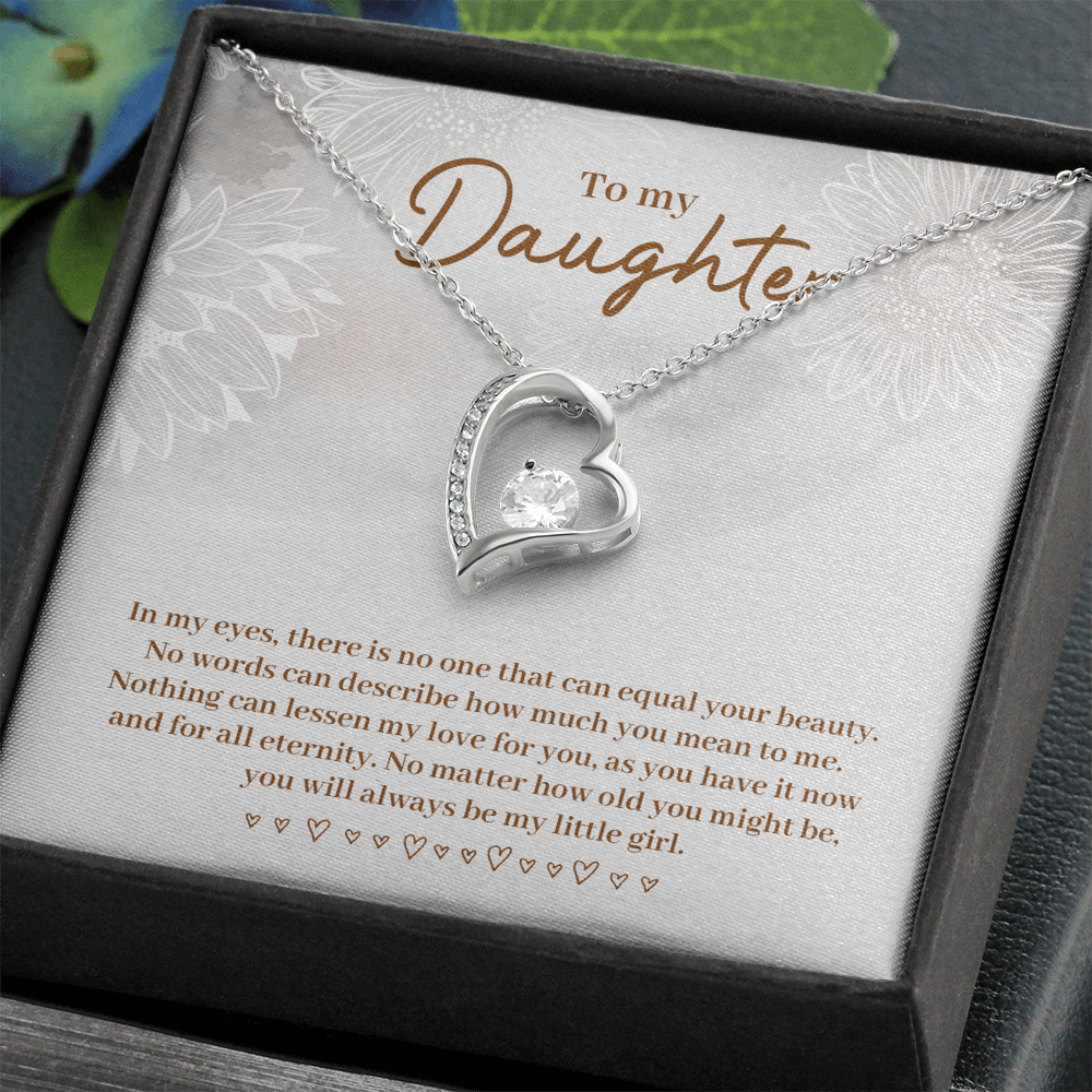 To My Daughter Beautiful Silver Heart Necklace Gift Boxed Gift For Daughter