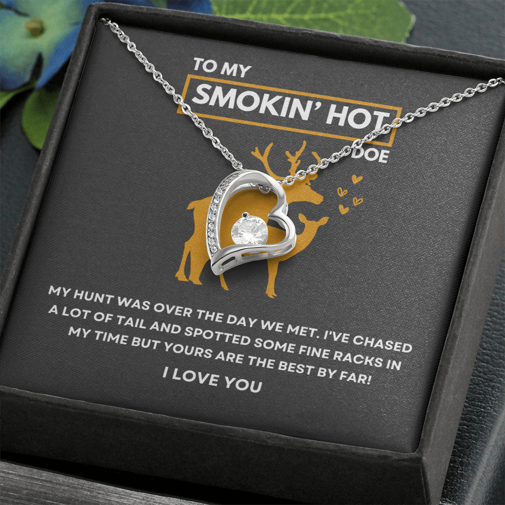 Funny Gift For Her - Sterling Silver Necklace - Smokin Hot Doe - Personalized  Hunting Themed Gift for Wife