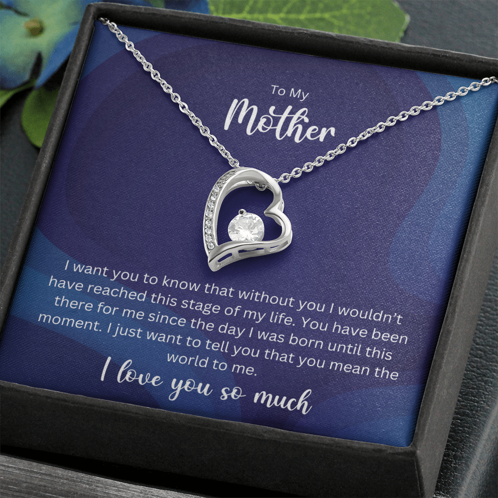 To My Mother - Sterling Silver Necklace Personalised Gift With A Custom Message Card - Gift from Son / Daughter For Mum