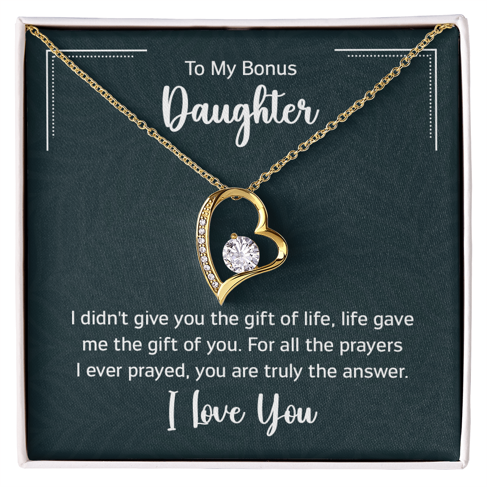 To My Bonus Daughter Beautiful Heart Necklace for Daughter-In-Law
