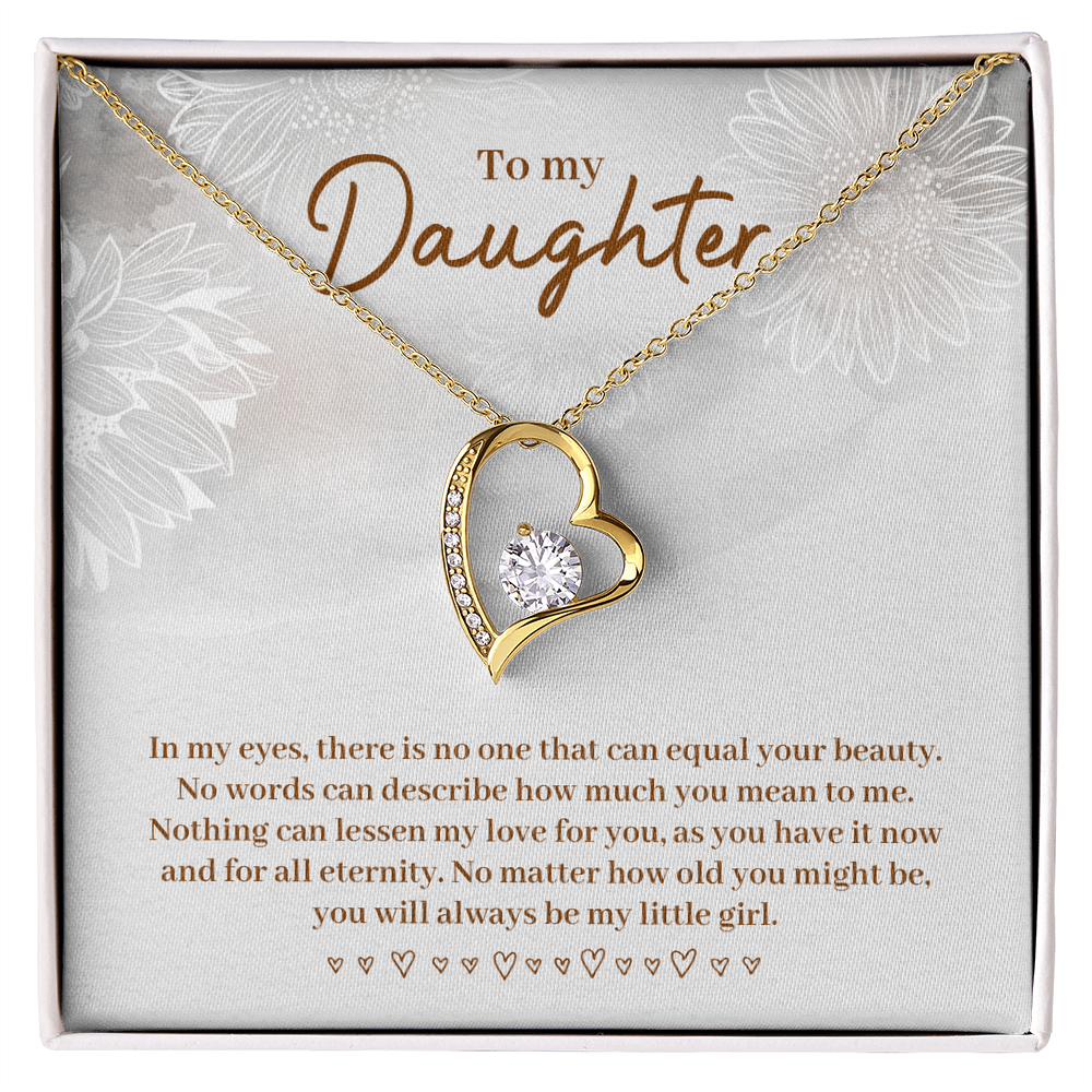 To My Daughter Beautiful Silver Heart Necklace Gift Boxed Gift For Daughter