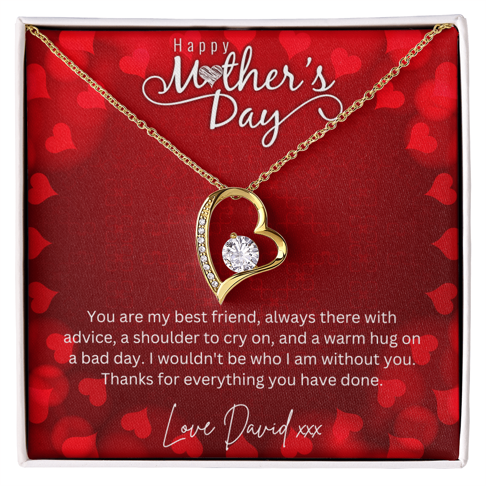 Happy Mothers Day - Choice Of Silver Necklace with Custom Message Card in Beautiful Box - Gift From Son, Daughter - Jewellery Gift For Mum