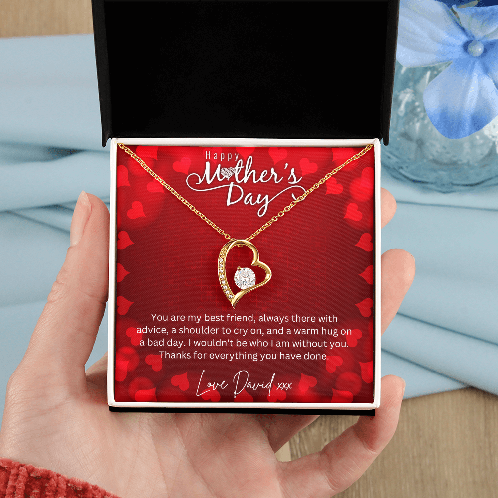 Happy Mothers Day - Choice Of Silver Necklace with Custom Message Card in Beautiful Box - Gift From Son, Daughter - Jewellery Gift For Mum