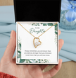 Silver Heart Necklace For Daughter -Gift Jewellery from Mum, Dad with Message Card & Gift Box