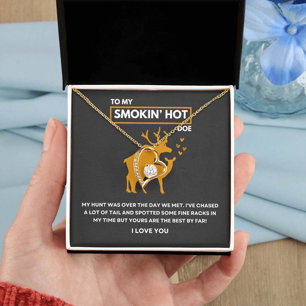 Funny Gift For Her - Sterling Silver Necklace - Smokin Hot Doe - Personalized  Hunting Themed Gift for Wife