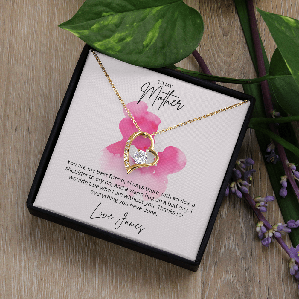 To My Mother Heart Shape Necklace Beautifully Gift Boxed
