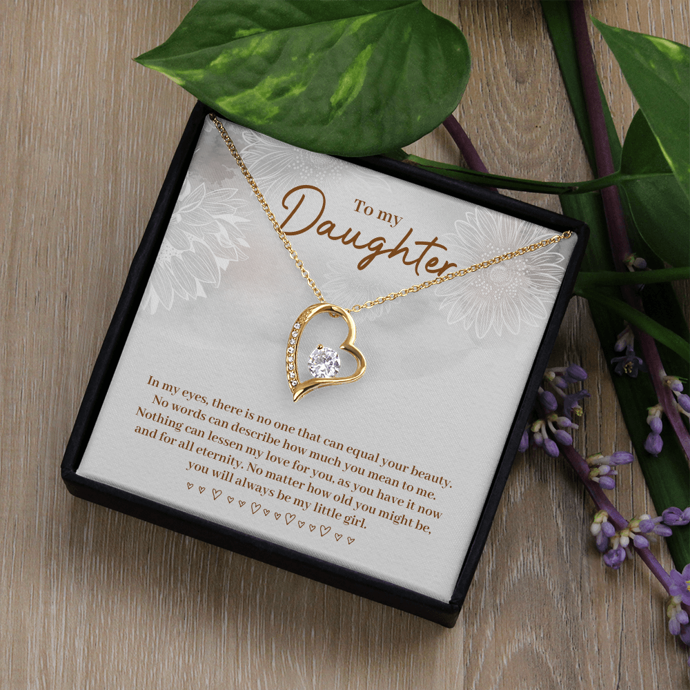 To My Daughter Beautiful Silver Heart Necklace Gift Boxed Gift For Daughter