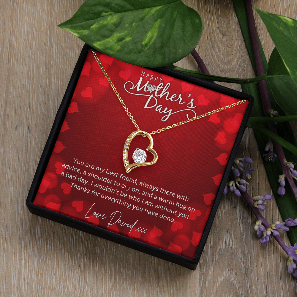 Happy Mothers Day - Choice Of Silver Necklace with Custom Message Card in Beautiful Box - Gift From Son, Daughter - Jewellery Gift For Mum