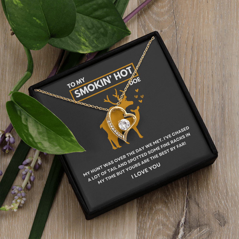 Funny Gift For Her - Sterling Silver Necklace - Smokin Hot Doe - Personalized  Hunting Themed Gift for Wife
