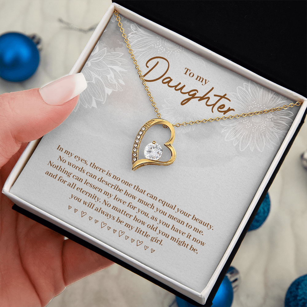 To My Daughter Beautiful Silver Heart Necklace Gift Boxed Gift For Daughter