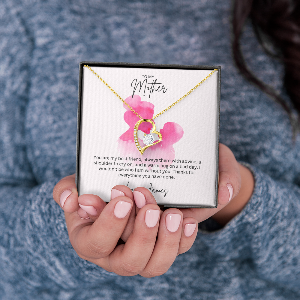 To My Mother Heart Shape Necklace Beautifully Gift Boxed