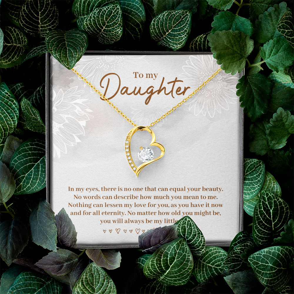 To My Daughter Beautiful Silver Heart Necklace Gift Boxed Gift For Daughter