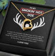 Hunting Themed Gift For Her - Sterling Silver Necklace - Smokin Hot Doe - Personalised  Gift for Wife, Girlfriend