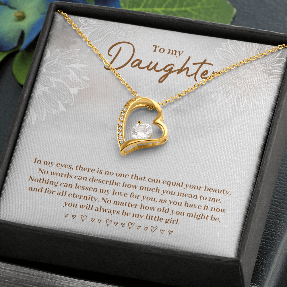 To My Daughter Beautiful Silver Heart Necklace Gift Boxed Gift For Daughter