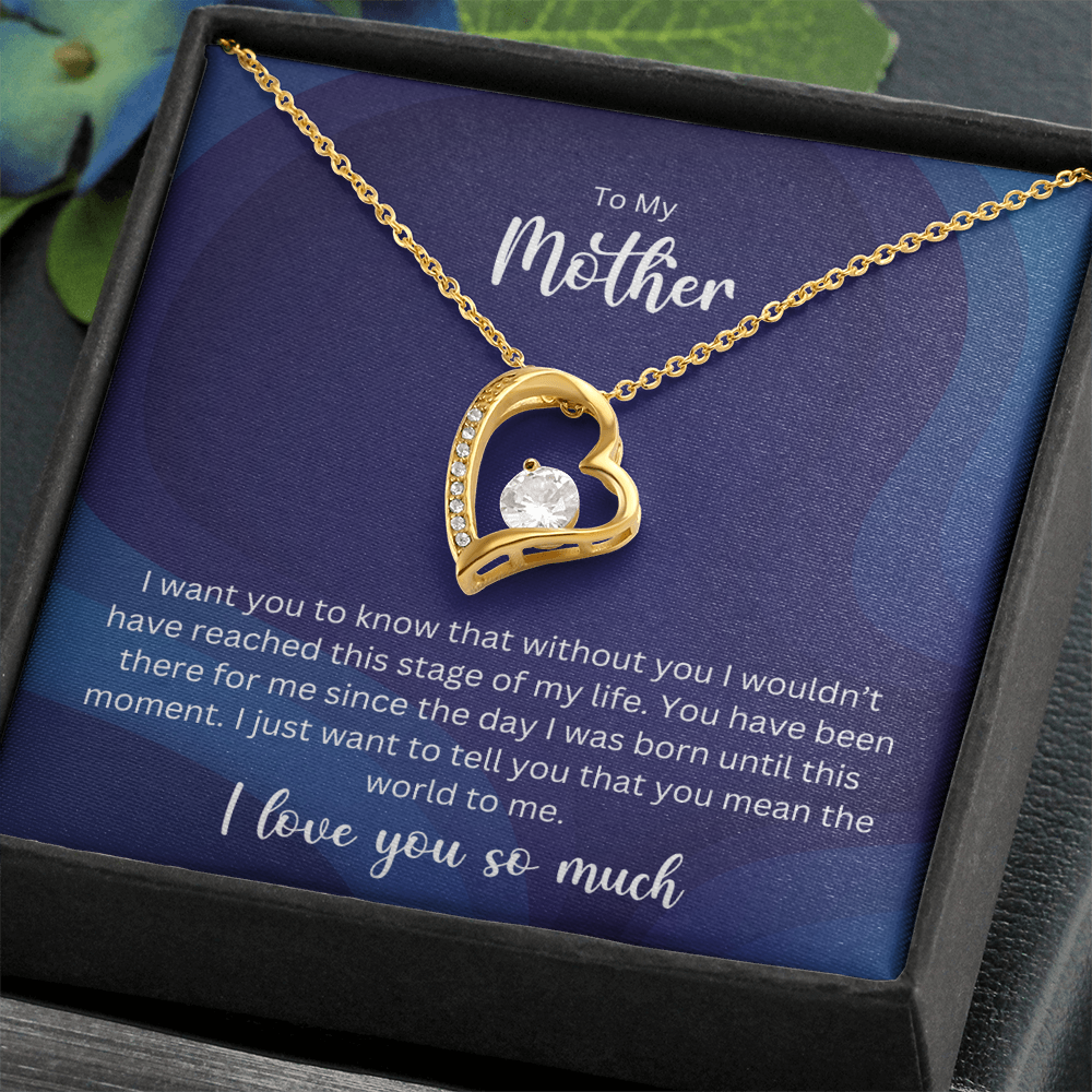 To My Mother - Sterling Silver Necklace Personalised Gift With A Custom Message Card - Gift from Son / Daughter For Mum
