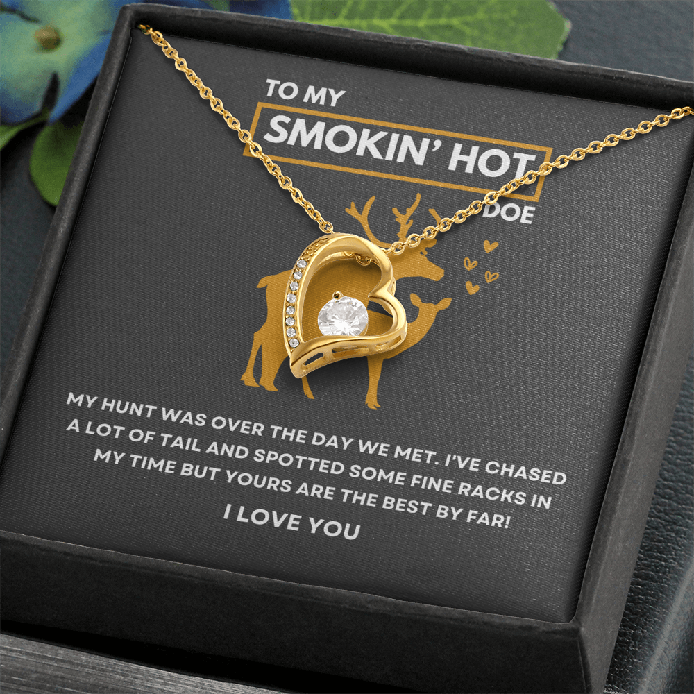 Funny Gift For Her - Sterling Silver Necklace - Smokin Hot Doe - Personalized  Hunting Themed Gift for Wife