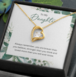 Silver Heart Necklace For Daughter -Gift Jewellery from Mum, Dad with Message Card & Gift Box