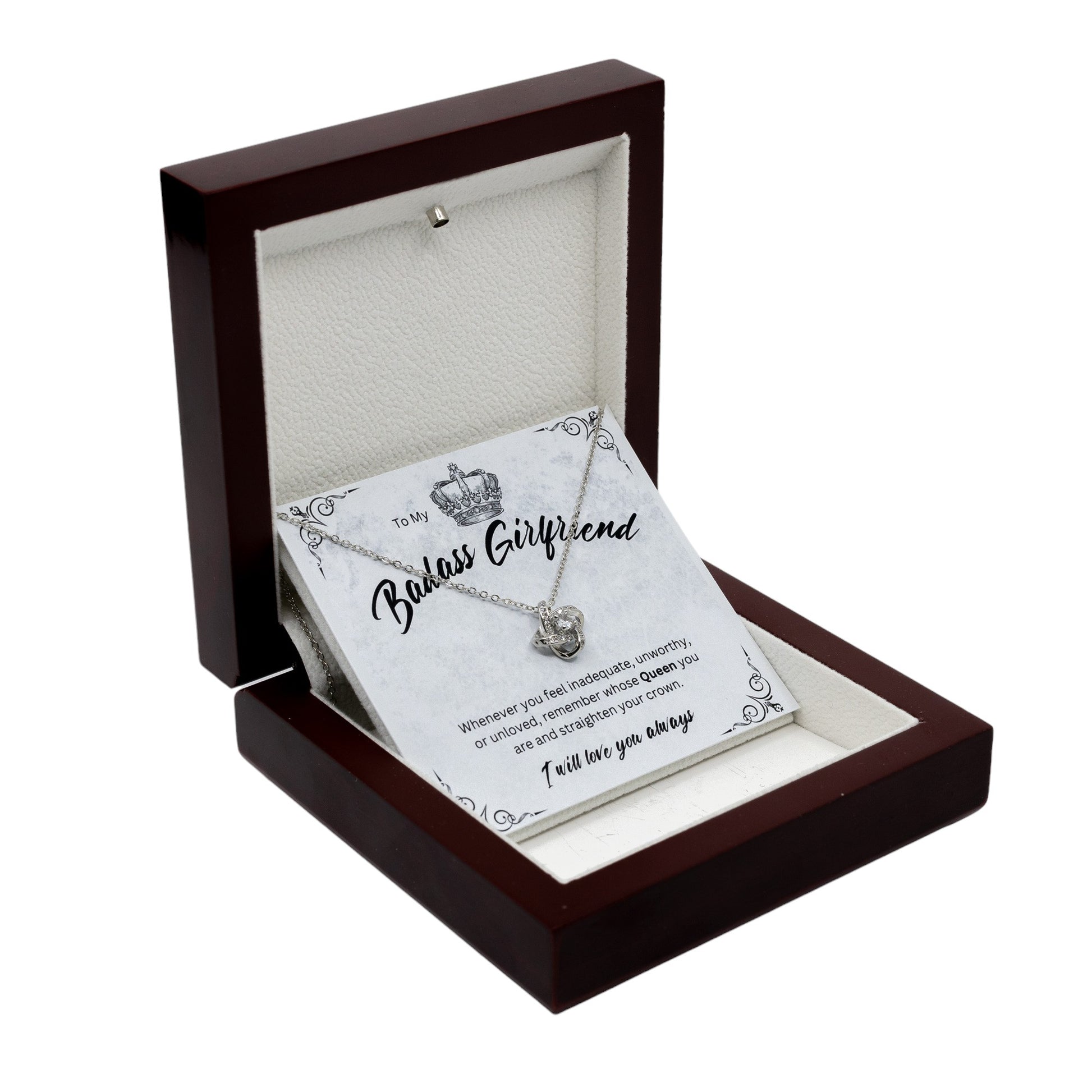 Badass Babe Choice of Silver Necklace with Personalised Message Card - Perfect Gift for Girlfriend, Wife