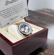 Brother Gifts, Gift Watch Set For Brother - Luxury Watch Gift Set With Custom Message Card In Mahogany Box