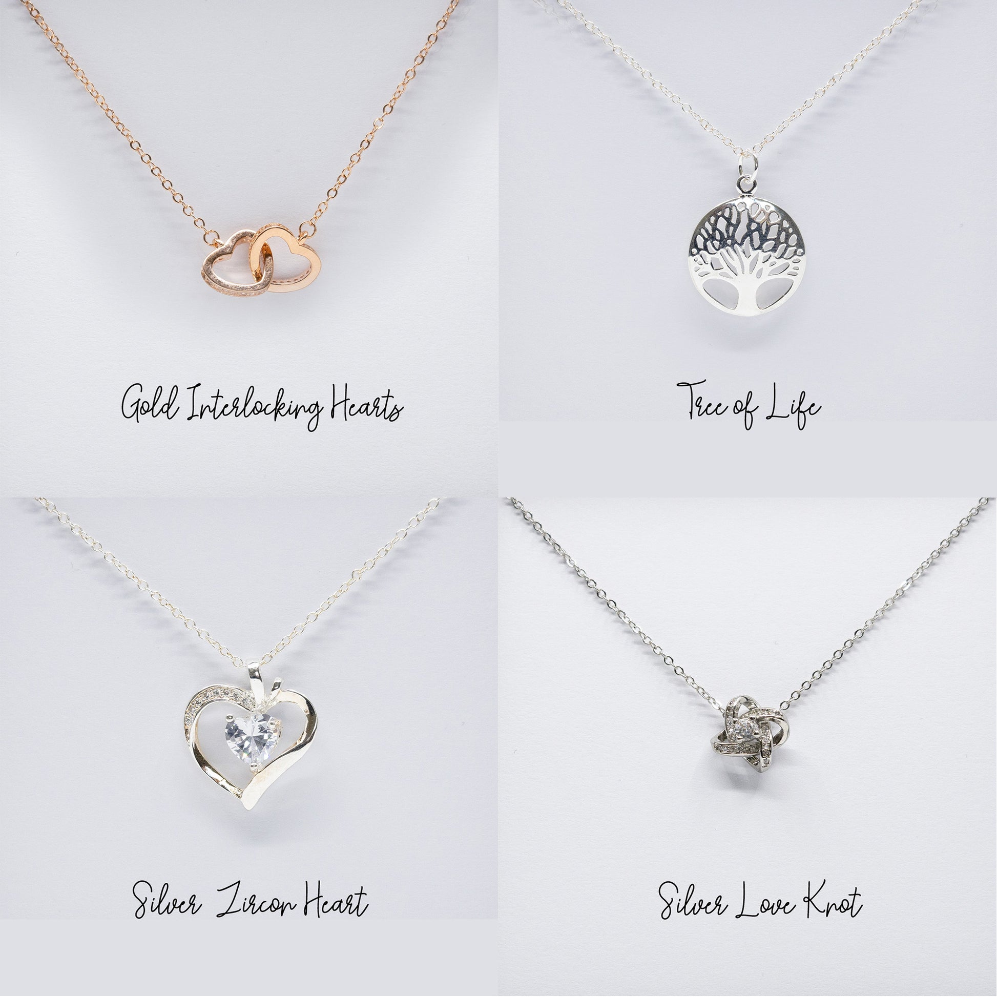 Happy Mothers Day - Choice Of Silver Necklace with Custom Message Card in Beautiful Box - Gift From Son, Daughter - Jewellery Gift For Mum