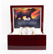 Gift Watch For Dad - Luxury Watch Gift Set With Custom Message Card In Mahogany Box