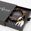 To A Wonderful Dad - Beautiful Tiger Eye Volcanic Stone Bracelet with Personalised Message Card Gift Boxed