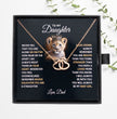 To My Daughter Your A Lioness - Beautiful Interlocking Heart Necklace Personalised Gift From Dad