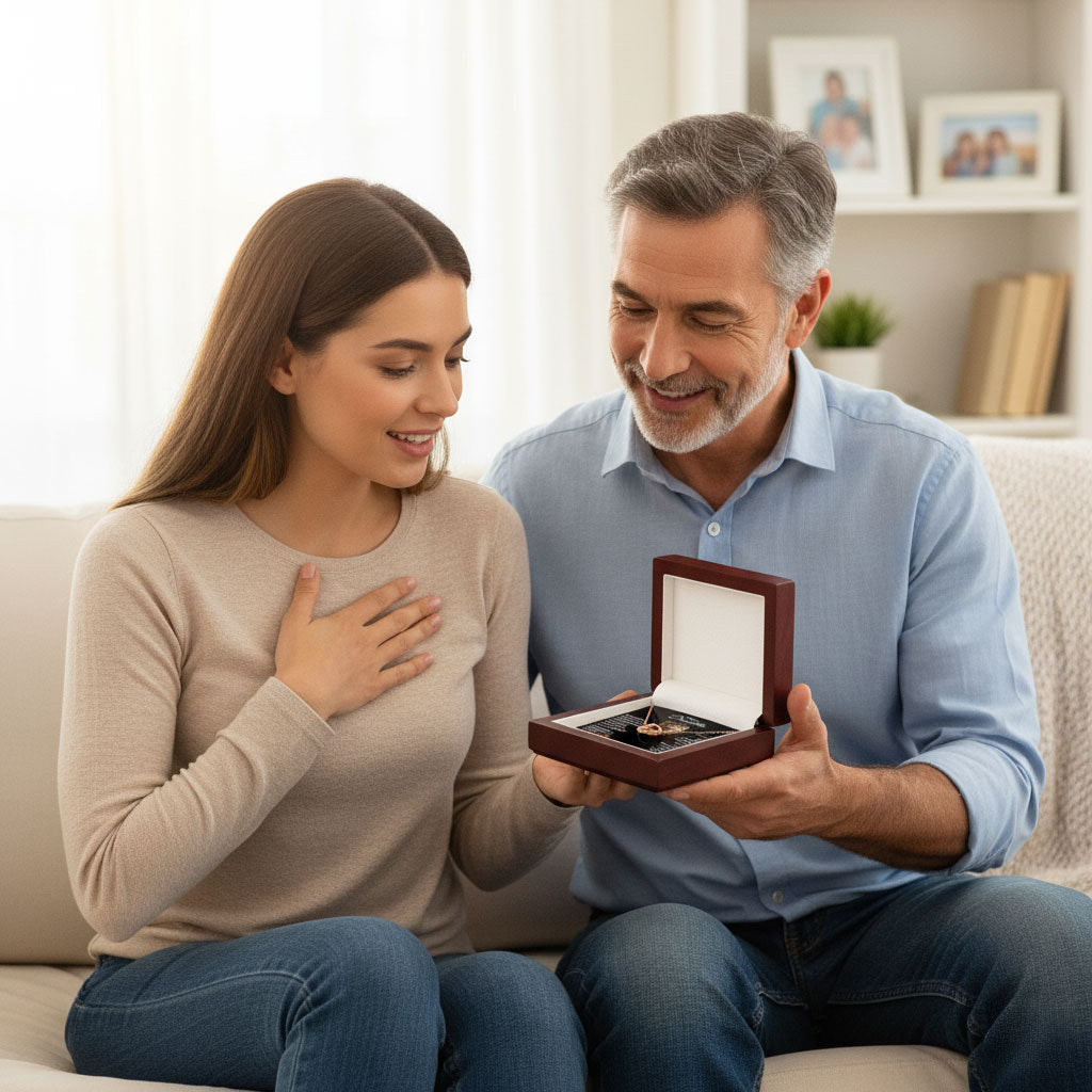 To My Daughter Your A Lioness - Beautiful Interlocking Heart Necklace Personalised Gift From Dad