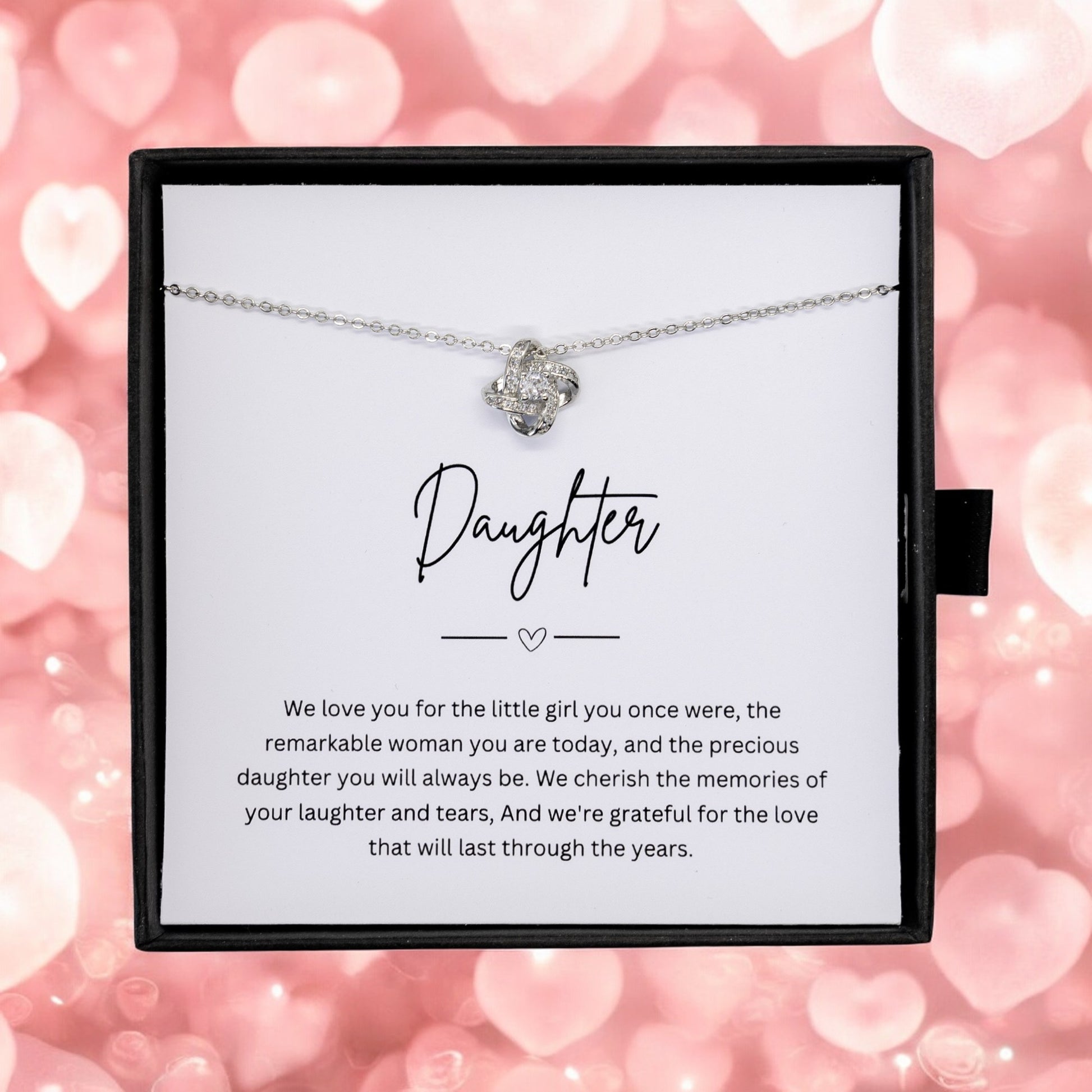 Gift For Daughter - Beautiful Silver Necklace - Minimal Design Personalised Message Card