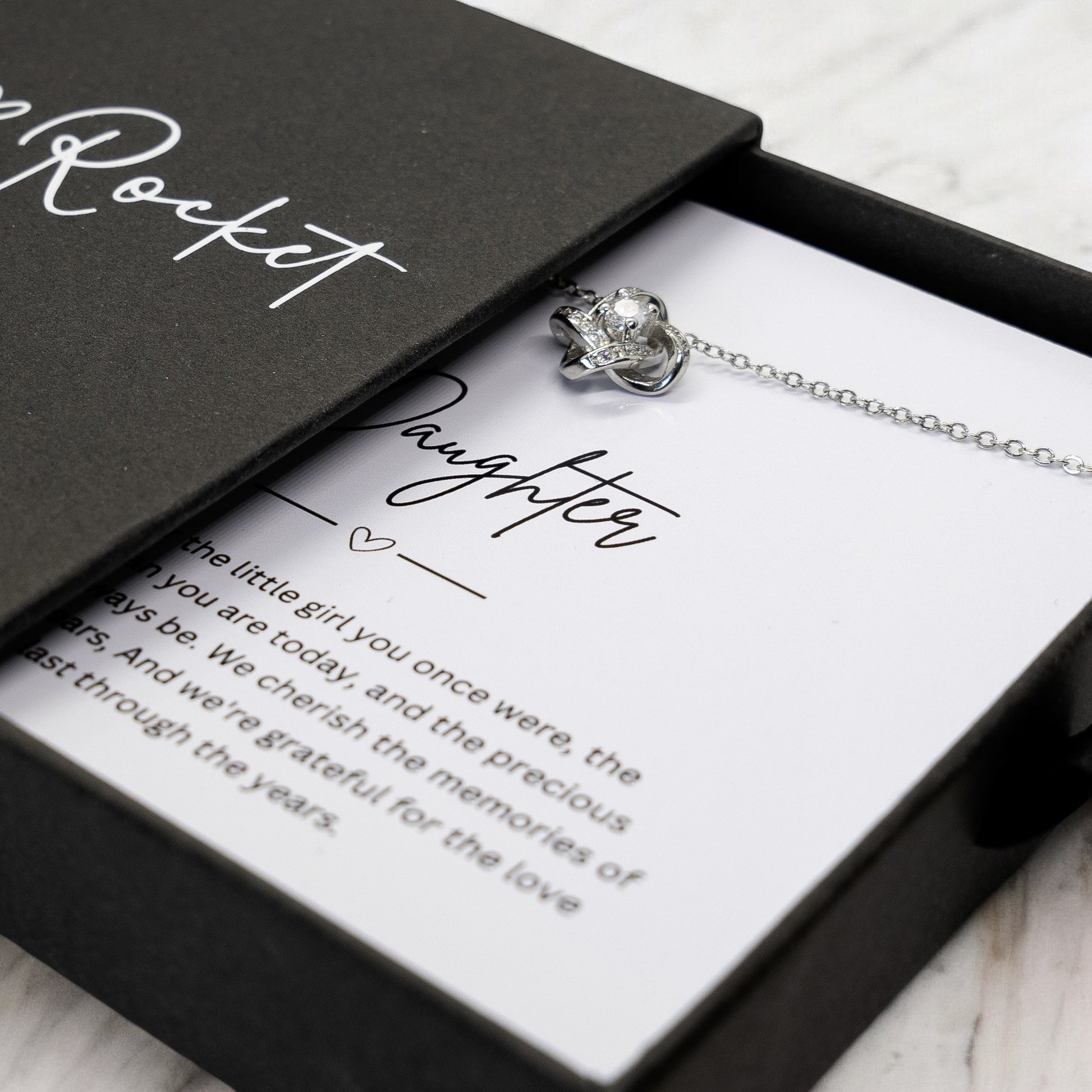 Gift For Daughter - Beautiful Silver Necklace - Minimal Design Personalised Message Card