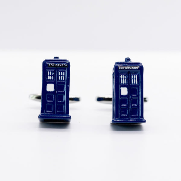 Police Box Stainless Steel Cufflinks – Inspired by Doctor Who