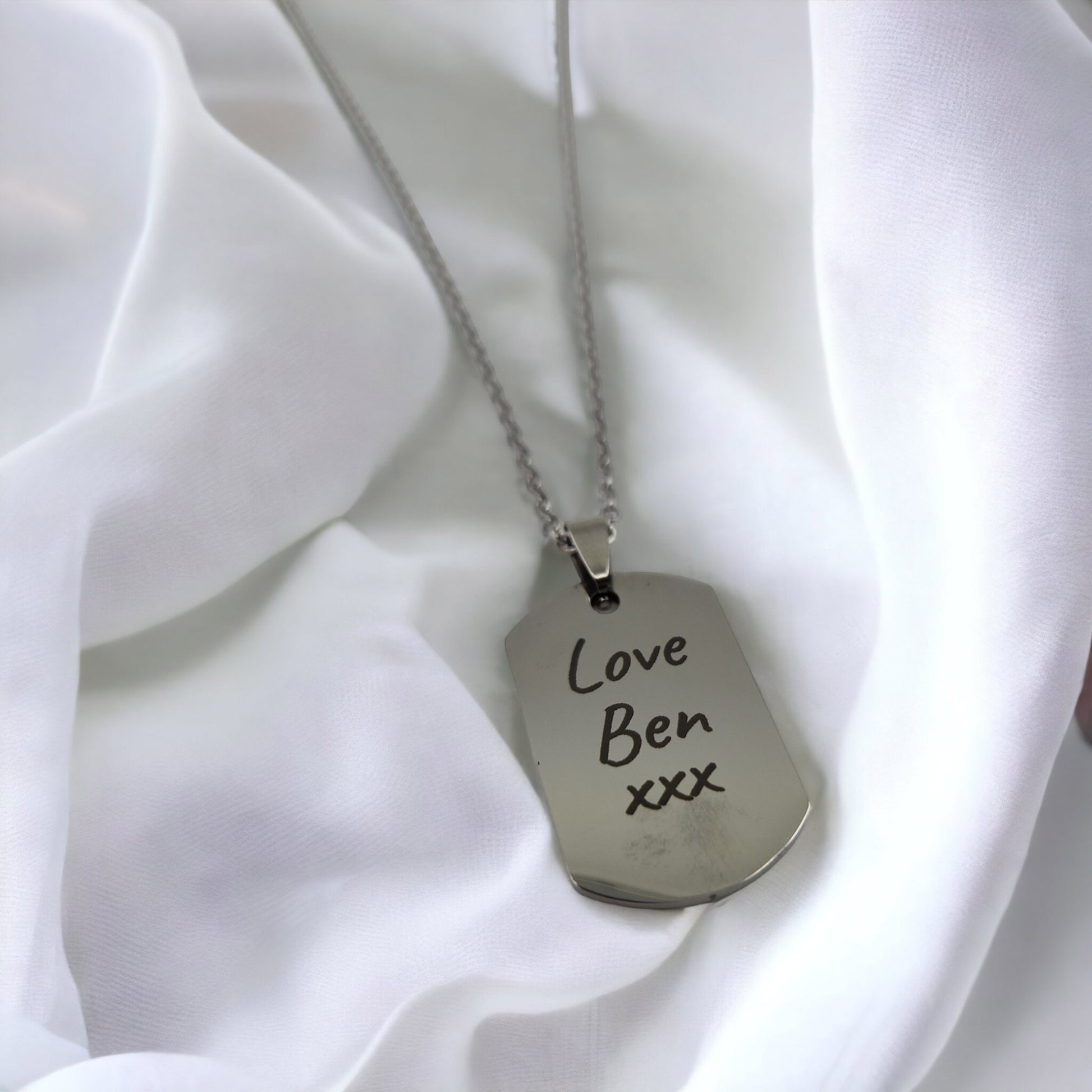 Laser Engraved Dog Tag - Perfect Gift for Husbandd, Father, Boyfriend