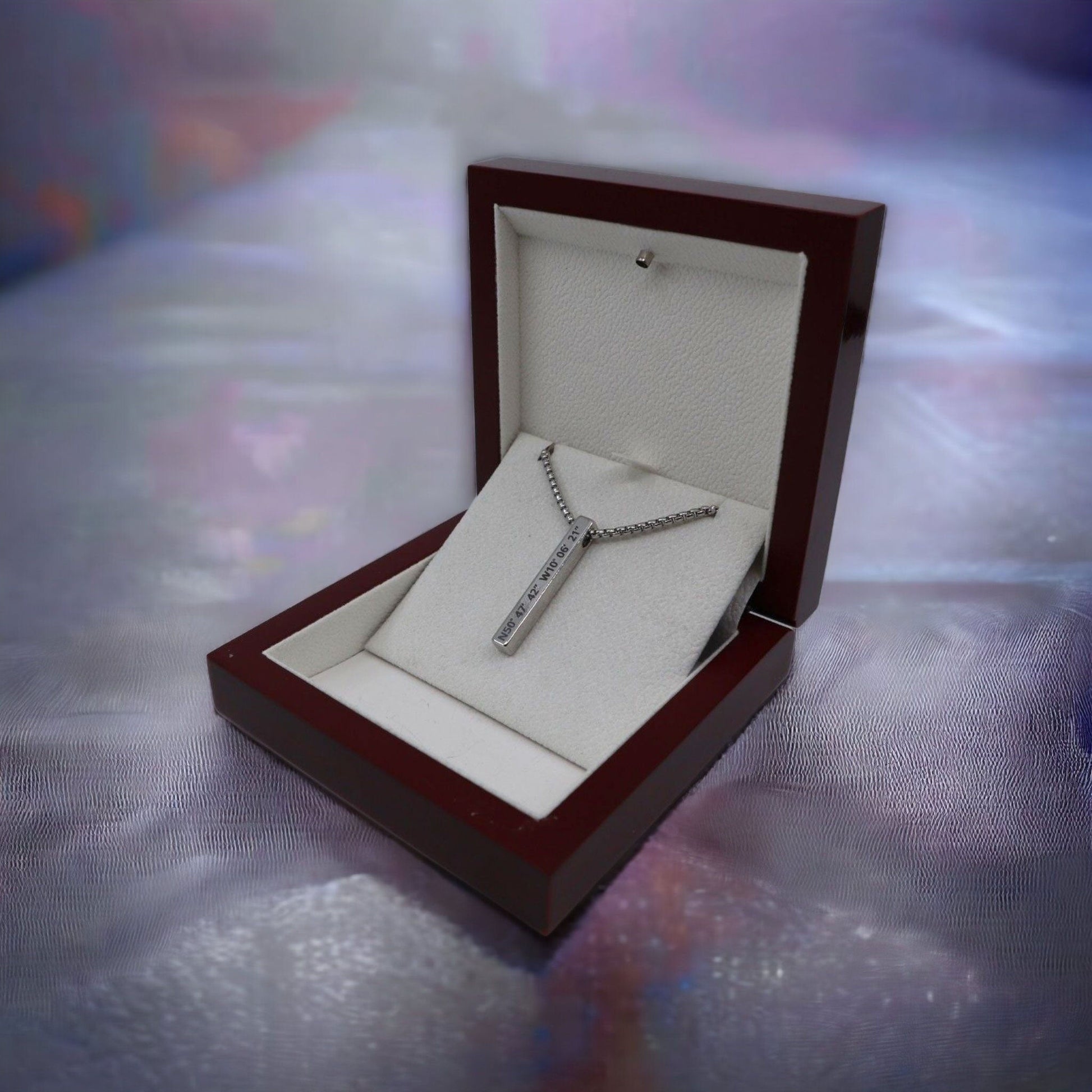 Custom Coordinates Longitude and Latitude Bar Necklace