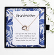 Gift For Grandmother- Interlocking Heart Necklace - Personalised Message Card