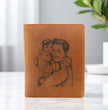 Laser Photo Engraved  Mens Leather Wallet Gift For Birthday, Anniversary, Fathers Day