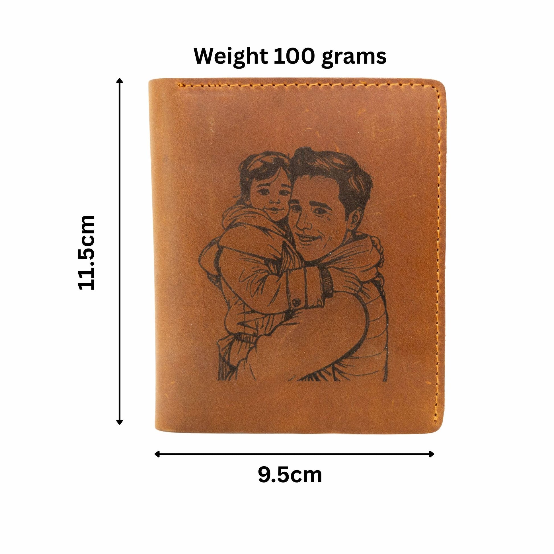 Laser Photo Engraved  Mens Leather Wallet Gift For Birthday, Anniversary, Fathers Day