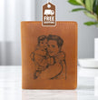 Laser Photo Engraved  Mens Leather Wallet Gift For Birthday, Anniversary, Fathers Day