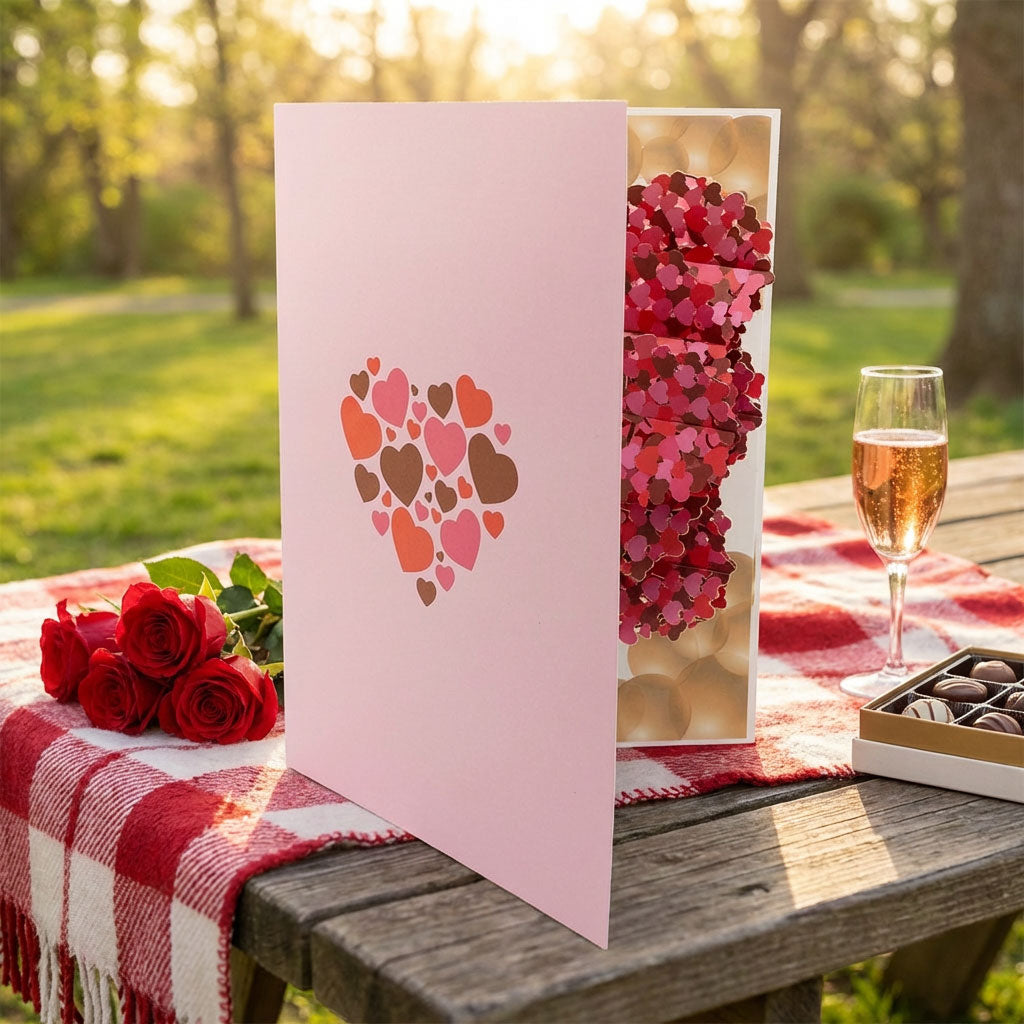 Love Heart Popup Greetings Card Ideal for Valentines & Birthdays