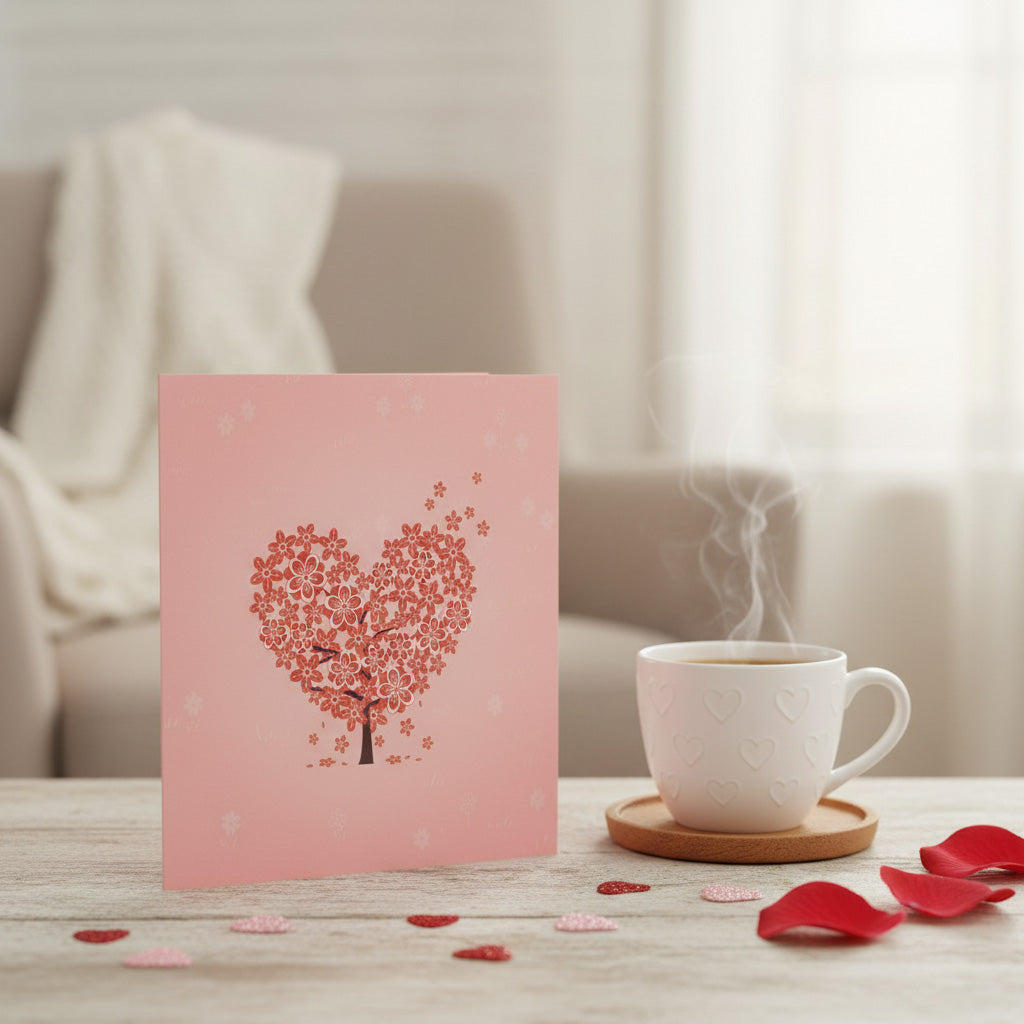 Love Heart 3D Popup Valentines, Birthday Greeting Card