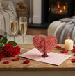 Love Heart 3D Popup Valentines, Birthday Greeting Card