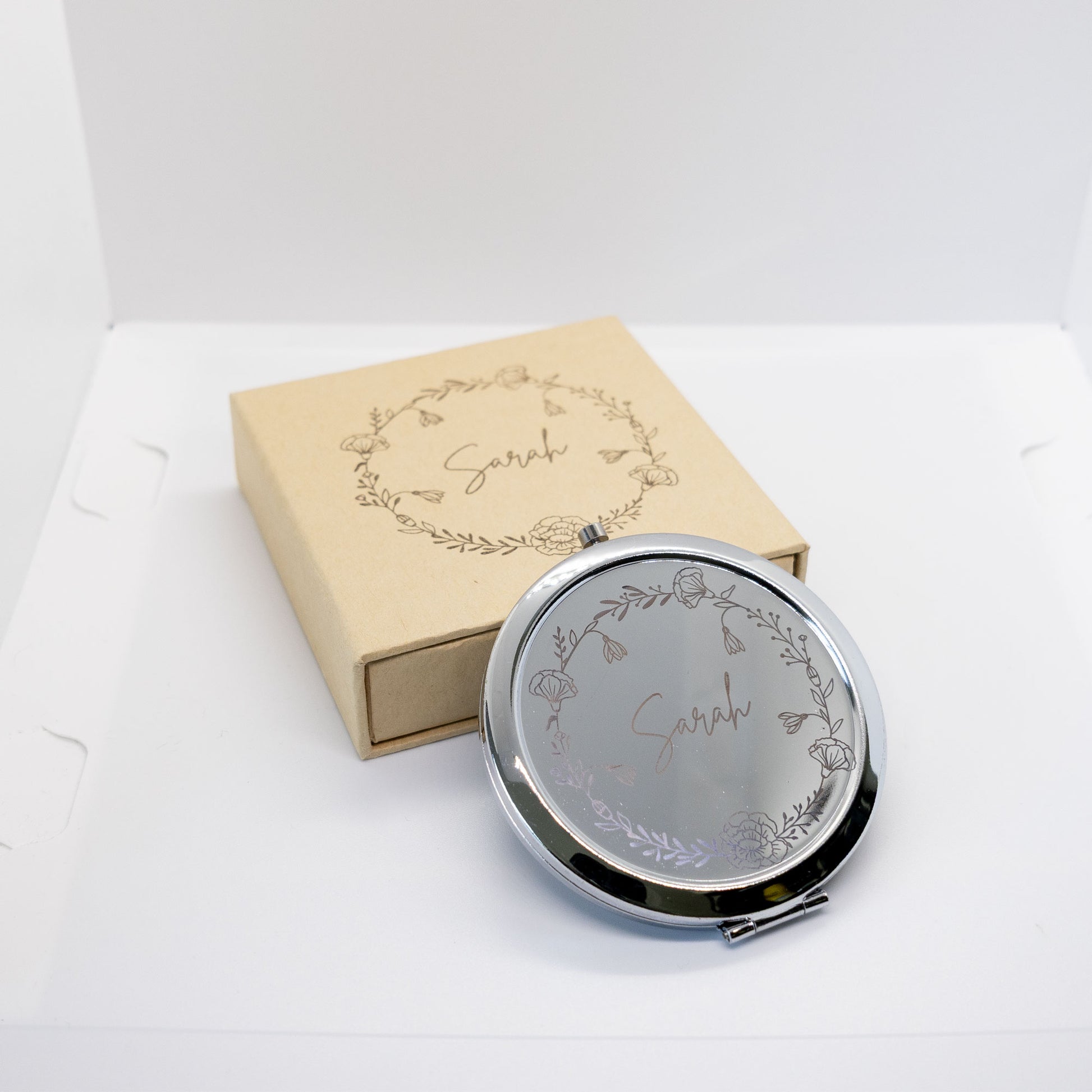 Customised Pocket Makeup Mirror Beautiful Wedding Gift, Hen Party Gift,  Bridesmaid Gifts
