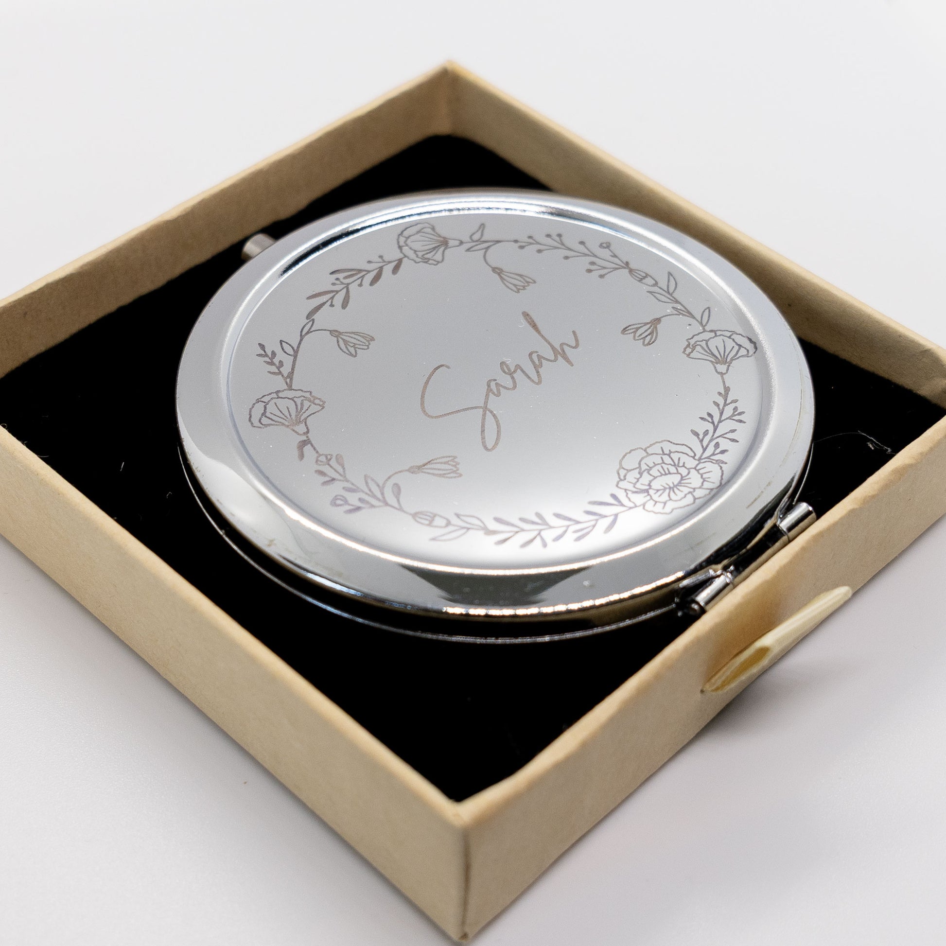 Customised Pocket Makeup Mirror Beautiful Wedding Gift, Hen Party Gift,  Bridesmaid Gifts