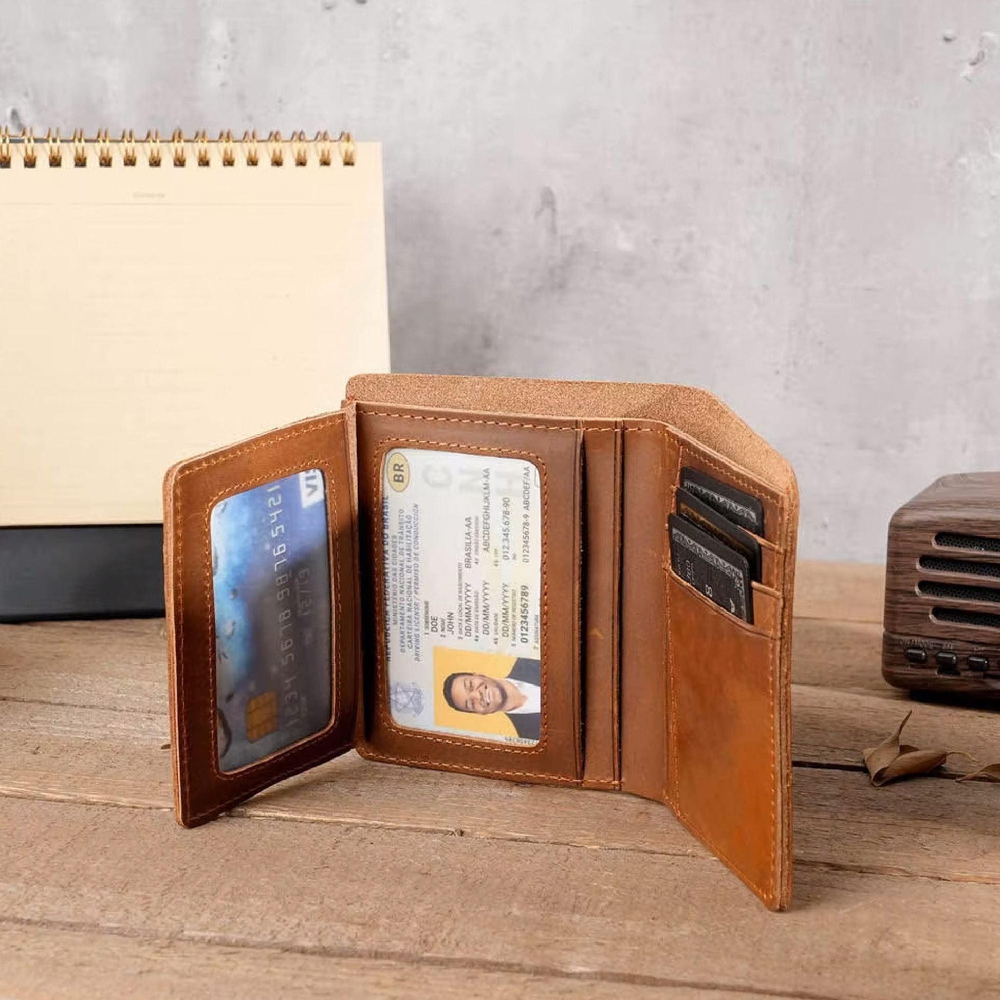 Personalised Mens Leather Wallet Gift For Birthday, Anniversary, Fathers Day
