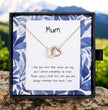 Present For Mum - Interlocking Heart Necklace - Personalised Message Card - Birthday Christmas Gift For Mother