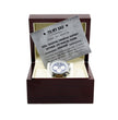 To My Dad - Luxury Watch Gift Set With Custom Message Card In Mahogany Box - Gift For Dad - Gift From Son - Gift From Daughter - Fathers Day
