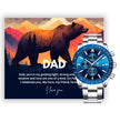 Gift Watch For Dad - Luxury Watch Gift Set With Custom Message Card In Mahogany Box