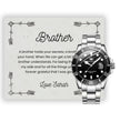 Brother Gifts, Gift Watch Set For Brother - Luxury Watch Gift Set With Custom Message Card In Mahogany Box