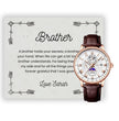 Brother Gifts, Gift Watch Set For Brother - Luxury Watch Gift Set With Custom Message Card In Mahogany Box