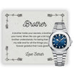 Brother Gifts, Gift Watch Set For Brother - Luxury Watch Gift Set With Custom Message Card In Mahogany Box