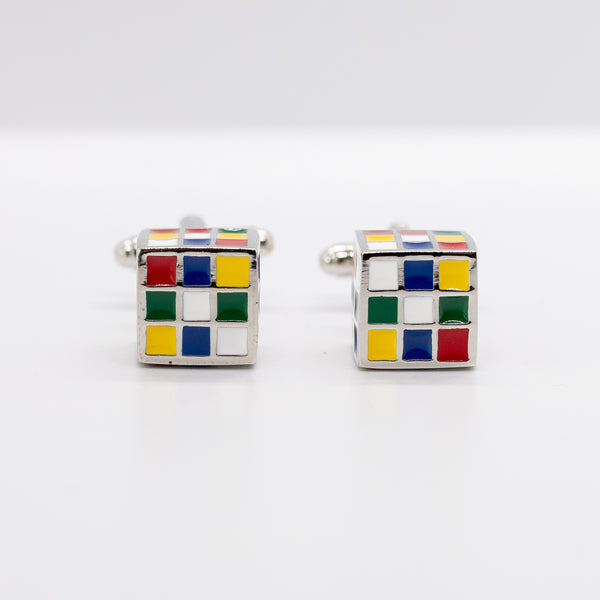 Rubik’s Cube Puzzle Stainless Steel Cufflinks – Geeky Gift for Him